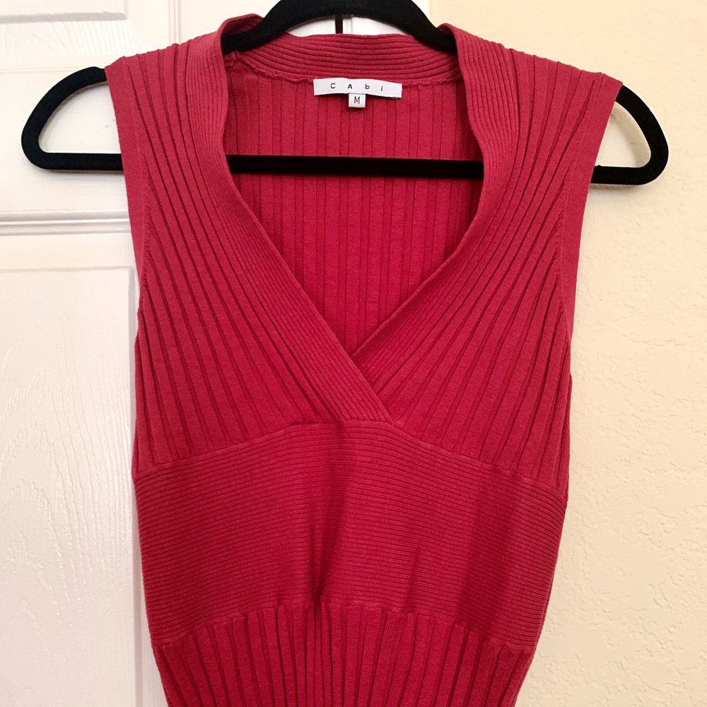 CAbi Sleeveless Red Sweater